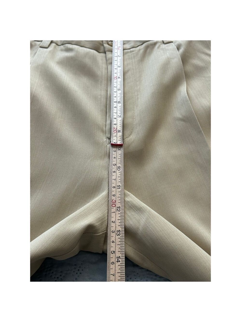 Tommy Bahama 100% Silk Pleated Dress Pants Beige 36 Herringbone - Picture 9 of 10